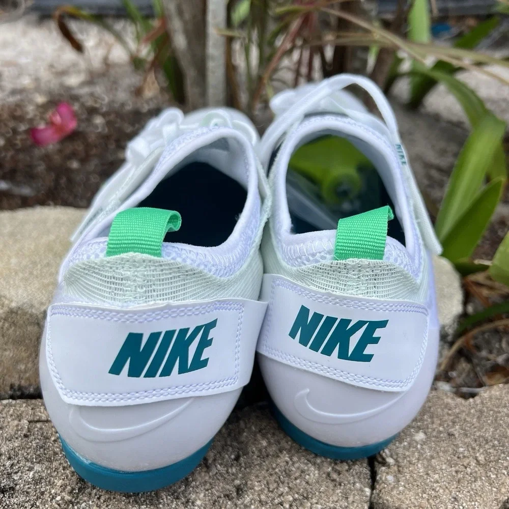 Nike Pole Vault Elite Track Spikes FZ9649-100 Men's Size 9 White Bright Spruce